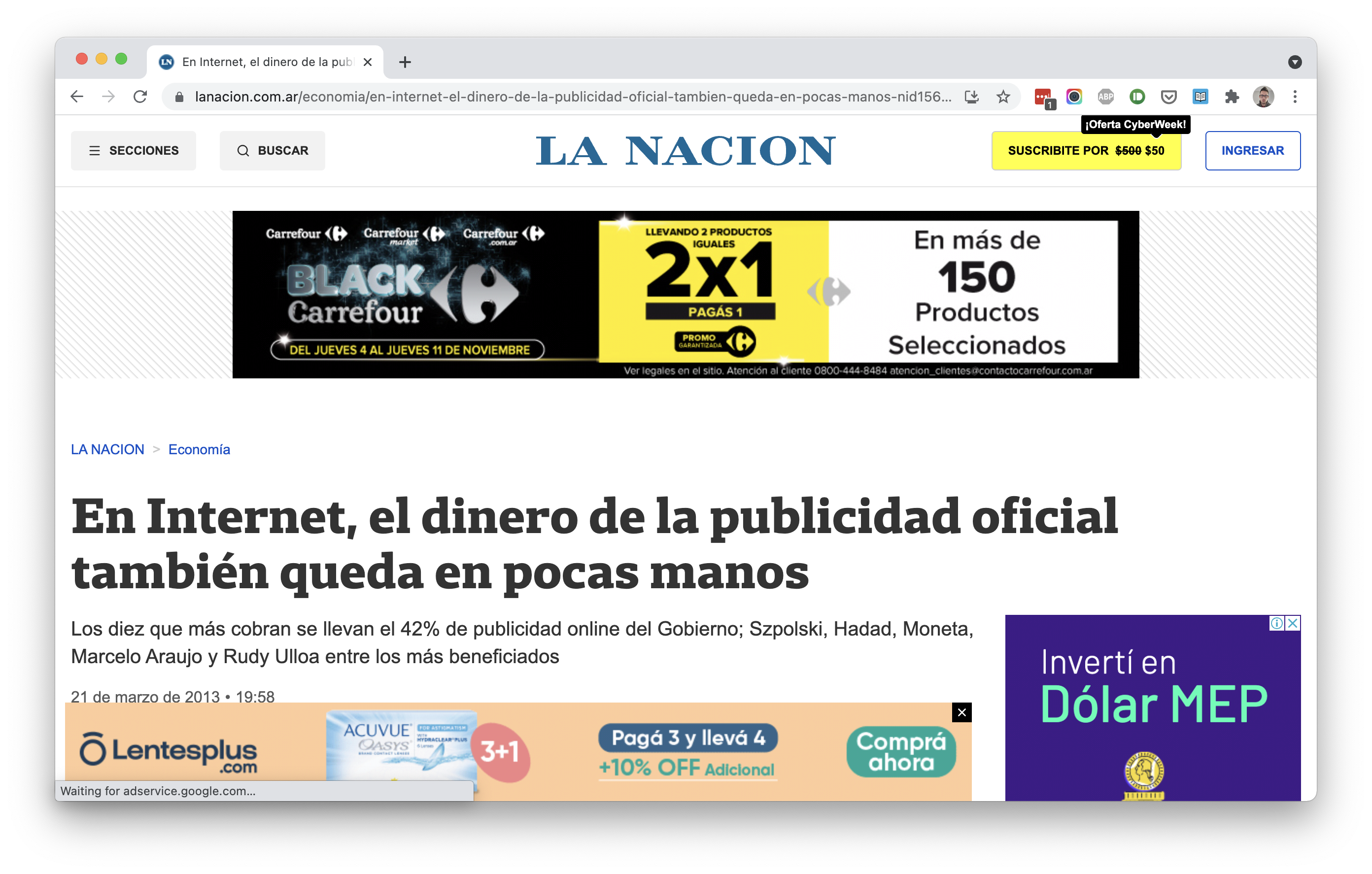 lanacion.com - Nota de Medios y Publicidad Oficial