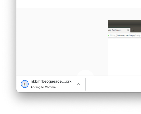 Chrome - MetaMask Extension Installing